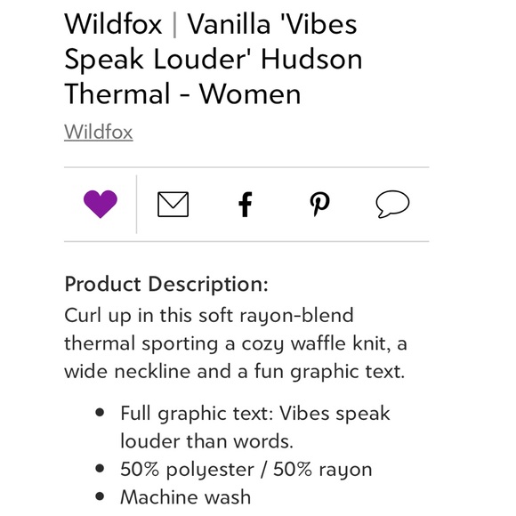 WILDFOX Vibes Speak Louder Than Words Thermal Shirt Positive Quote Top Yoga Gym - Picture 4 of 7